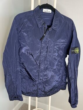Stone Island Nylon Metal Crinkle Finish Piece Jacket with Compass Patch